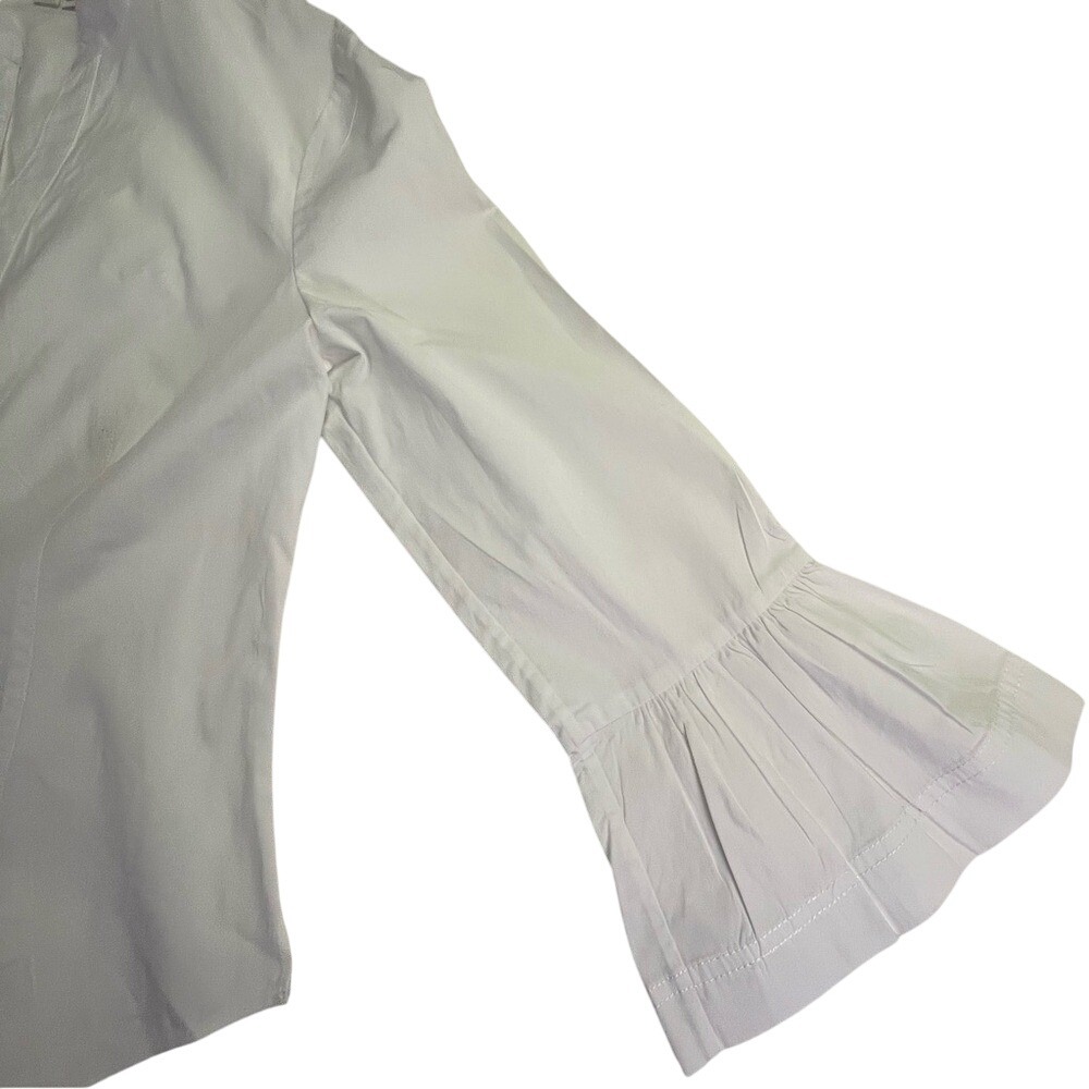 Veronica Beard 2 White Button-Down Ruffled Sleeve… - image 2